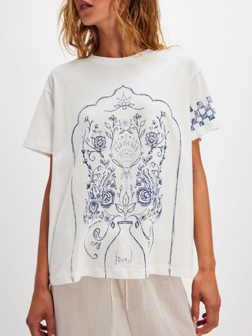 FOUND from Free People Pen Flower Medley Tee on Ivory Combo Size L